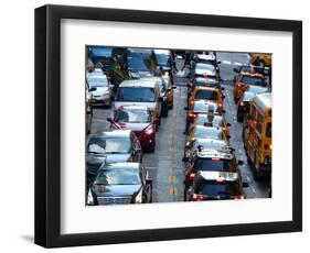 Car jam on 42nd Street at Grand Central terminal-Jan Halaska-Framed Photographic Print