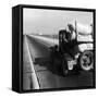 Car Laden with Baggage on Desolate Track of Highway in Desert in Southern California-Dorothea Lange-Framed Stretched Canvas