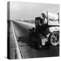 Car Laden with Baggage on Desolate Track of Highway in Desert in Southern California-Dorothea Lange-Stretched Canvas