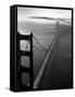 Car Lanes across the Golden Gate Bridge with Fog-Covered City of San Francisco in Background-Margaret Bourke-White-Framed Stretched Canvas