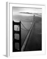 Car Lanes across the Golden Gate Bridge with Fog-Covered City of San Francisco in Background-Margaret Bourke-White-Framed Premium Photographic Print