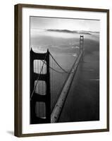 Car Lanes across the Golden Gate Bridge with Fog-Covered City of San Francisco in Background-Margaret Bourke-White-Framed Premium Photographic Print