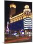 Car Light Trails and Illuminated Buildings, Peoples Square, Shanghai, China-Kober Christian-Mounted Photographic Print