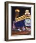 Car Light Trails and Illuminated Buildings, Peoples Square, Shanghai, China-Kober Christian-Framed Photographic Print