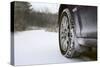 Car on Rural Road in Winter-Chris Henderson-Stretched Canvas