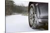 Car on Rural Road in Winter-Chris Henderson-Stretched Canvas