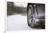 Car on Rural Road in Winter-Chris Henderson-Framed Photographic Print