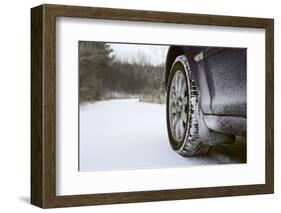 Car on Rural Road in Winter-Chris Henderson-Framed Photographic Print