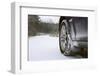 Car on Rural Road in Winter-Chris Henderson-Framed Photographic Print