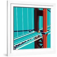Car on the Golden State Bridge-Nikola Knezevic-Framed Art Print