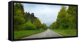 Car on Wet Highway in Springtime, Baden-Wurttemberg, Germany-null-Framed Stretched Canvas