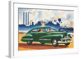 Car Passing Factory-null-Framed Art Print