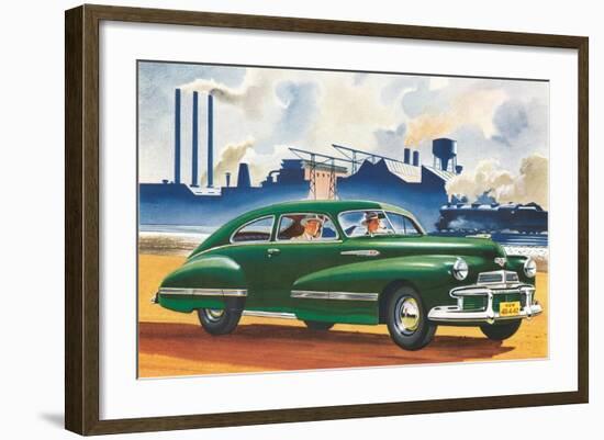 Car Passing Factory-null-Framed Art Print