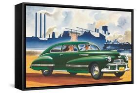 Car Passing Factory-null-Framed Stretched Canvas