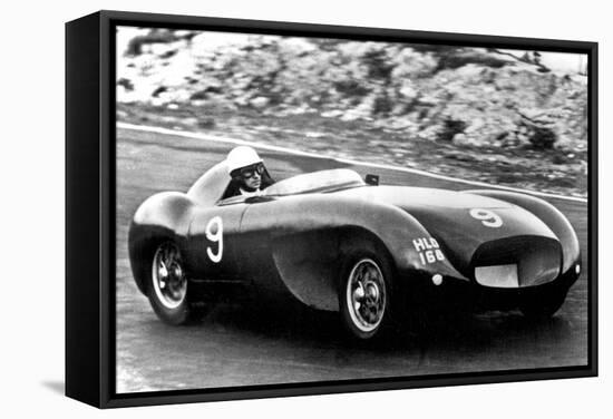 Car Racing Driver David Blakely During Race He Was Shot by Former Lover Ruth Ellis in 1955-null-Framed Stretched Canvas
