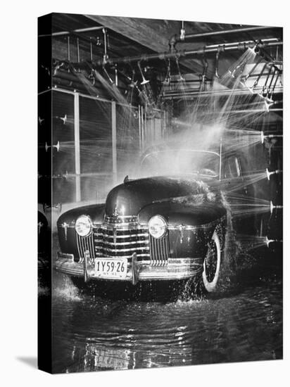 Car Rolling Through the Car Wash at Rockefeller Center-Bernard Hoffman-Stretched Canvas