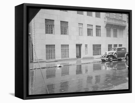 Car Standing in Front of Building-null-Framed Stretched Canvas