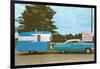 Car Towing Small Alumalite Trailer-null-Framed Art Print