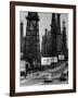 Car Traffic on Highway Next to Advertising Billboards and Oil Well Towers, Signal Hill Oil Field-Andreas Feininger-Framed Photographic Print