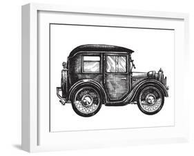 Car Vintage Vector Logo Design Template. Transport or Vehicle Icon.-AVA Bitter-Framed Art Print