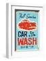 Car Wash Vintage Sign-null-Framed Art Print