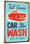 Car Wash Vintage Sign-null-Mounted Art Print