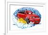 Car Washing Sign with Sponge-Mechanik-Framed Art Print