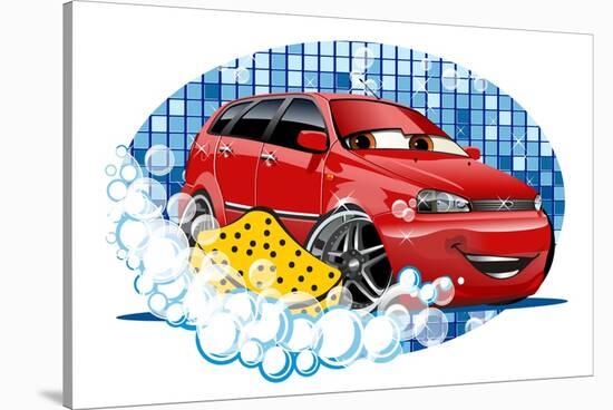 Car Washing Sign with Sponge-Mechanik-Stretched Canvas