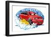 Car Washing Sign with Sponge-Mechanik-Framed Premium Giclee Print