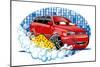 Car Washing Sign with Sponge-Mechanik-Mounted Premium Giclee Print