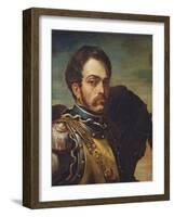 Carabinier Officer with His Horse, C.1814-Theodore Gericault-Framed Giclee Print