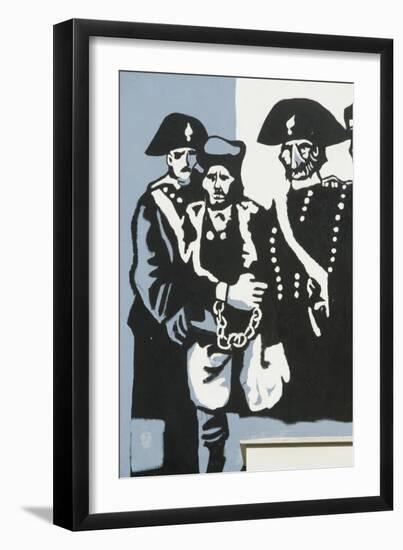 Carabinieri (Police) with Prisoner, Mural on Orgosolo Middle School, Sardinia, Italy-null-Framed Giclee Print