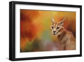 Caracal in Autumn-Jai Johnson-Framed Giclee Print