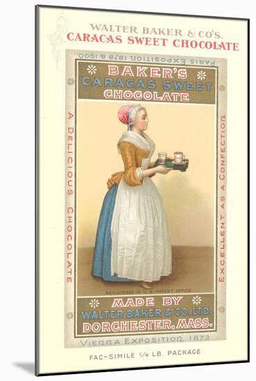 Caracas Sweet Chocolate Label-null-Mounted Art Print