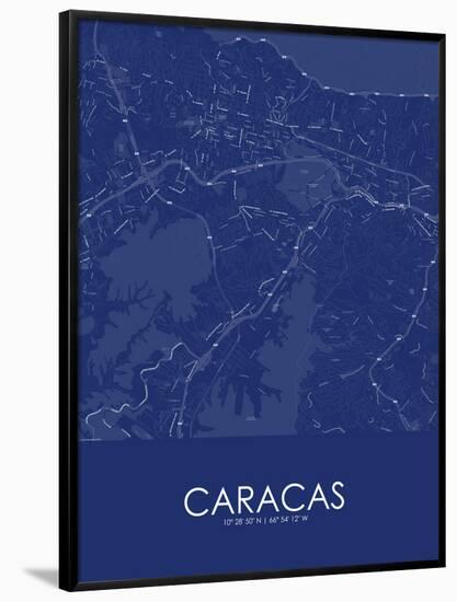 Caracas, Venezuela (Bolivarian Republic of) Blue Map-null-Framed Poster