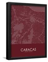 Caracas, Venezuela (Bolivarian Republic of) Red Map-null-Framed Poster