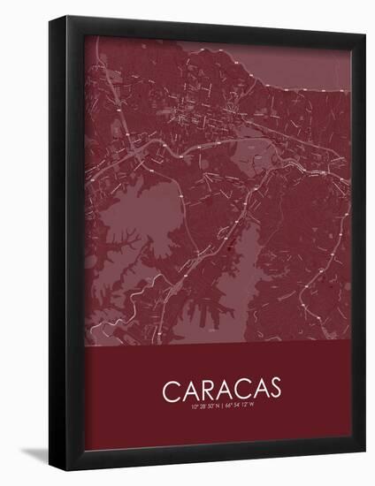 Caracas, Venezuela (Bolivarian Republic of) Red Map-null-Framed Poster