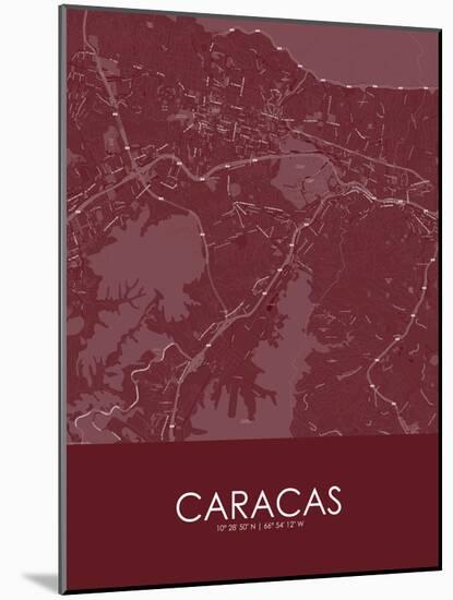 Caracas, Venezuela (Bolivarian Republic of) Red Map-null-Mounted Poster