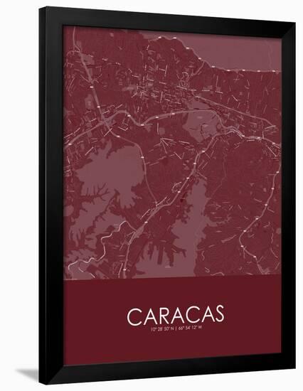 Caracas, Venezuela (Bolivarian Republic of) Red Map-null-Framed Poster