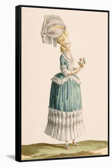 Caraco a La Polanaise, Engraved by Dupin, from 'Galeries Des Modes Et Costumes Francais', C.1778-87-Claude Louis Desrais-Framed Stretched Canvas