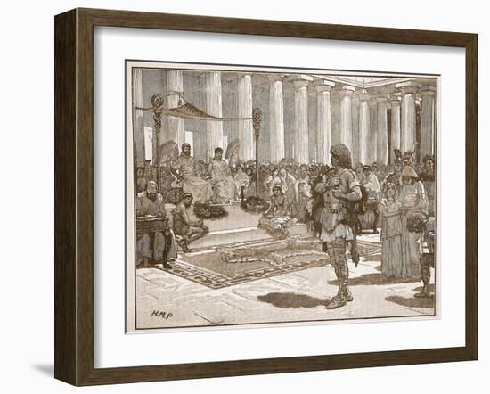 Caractacus before Claudius, Illustration from 'Cassell's Illustrated History of England'-English School-Framed Giclee Print