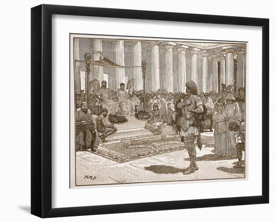 Caractacus before Claudius, Illustration from 'Cassell's Illustrated History of England'-English School-Framed Giclee Print