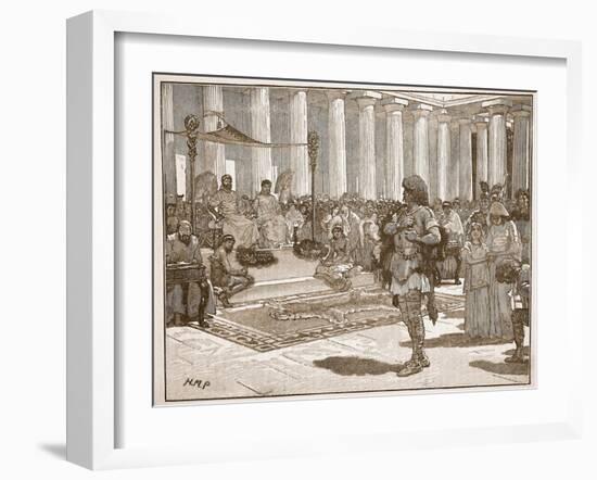 Caractacus before Claudius, Illustration from 'Cassell's Illustrated History of England'-English School-Framed Giclee Print