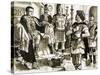 Caractacus Confronts Emperor Claudius-C.l. Doughty-Stretched Canvas