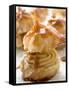 Caramelised Profiterole with Cream Filling-null-Framed Stretched Canvas