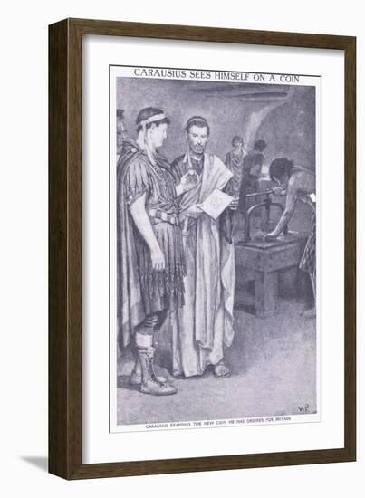 Carausius Sees Himself on a Coin He Has Ordered for Britain-Walter Stanley Paget-Framed Giclee Print