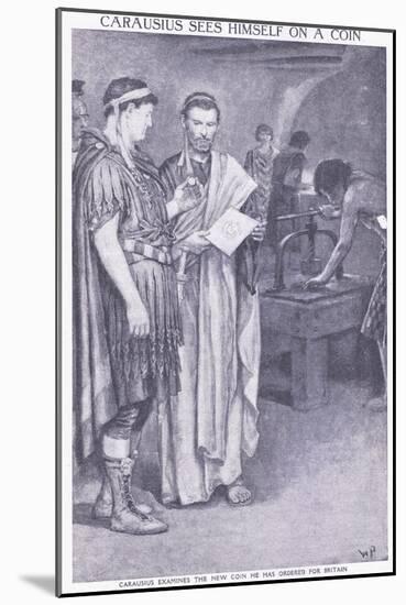 Carausius Sees Himself on a Coin He Has Ordered for Britain-Walter Stanley Paget-Mounted Giclee Print