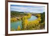 Caravan Crossing a Bridge on the Clutha River in Autumn, Wanaka, South Island, New Zealand, Pacific-Matthew Williams-Ellis-Framed Photographic Print