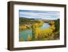 Caravan Crossing a Bridge on the Clutha River in Autumn, Wanaka, South Island, New Zealand, Pacific-Matthew Williams-Ellis-Framed Photographic Print