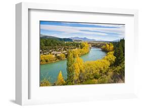 Caravan Crossing a Bridge on the Clutha River in Autumn, Wanaka, South Island, New Zealand, Pacific-Matthew Williams-Ellis-Framed Photographic Print